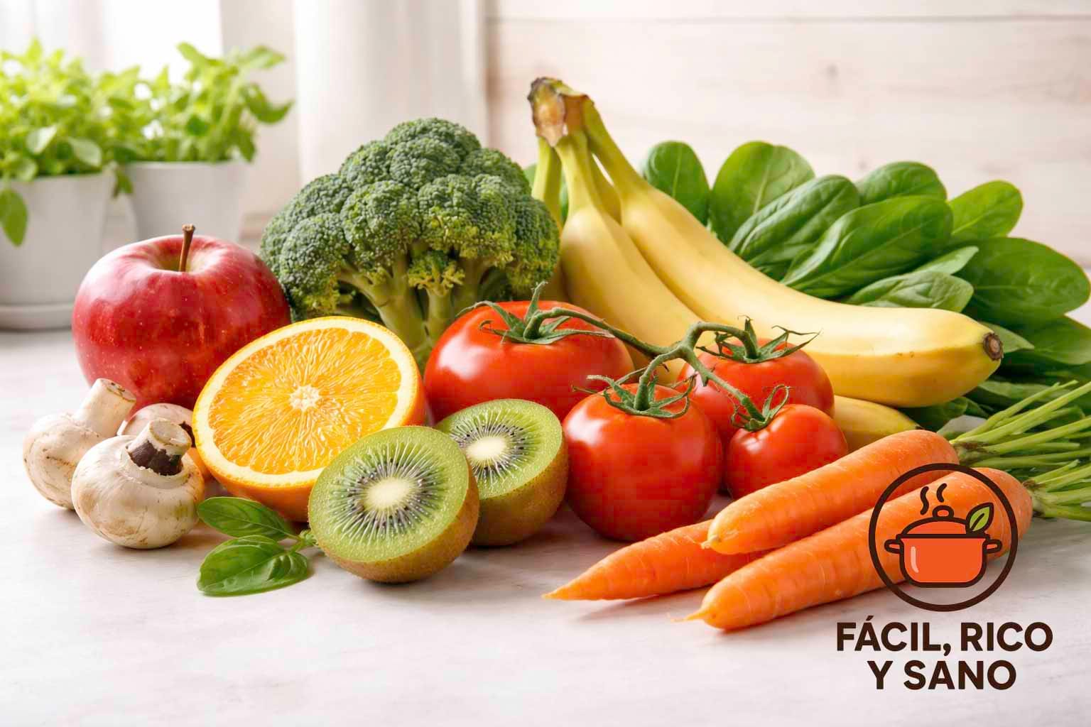 Bodegón de alimentos saludables