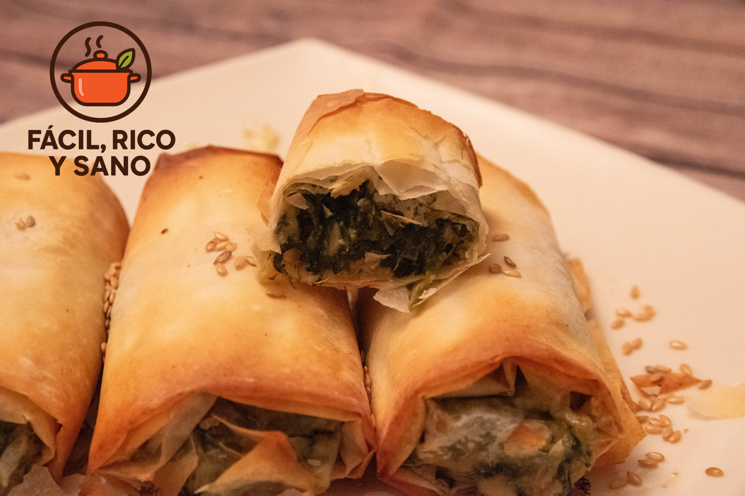 Rollitos de espinacas y queso crema