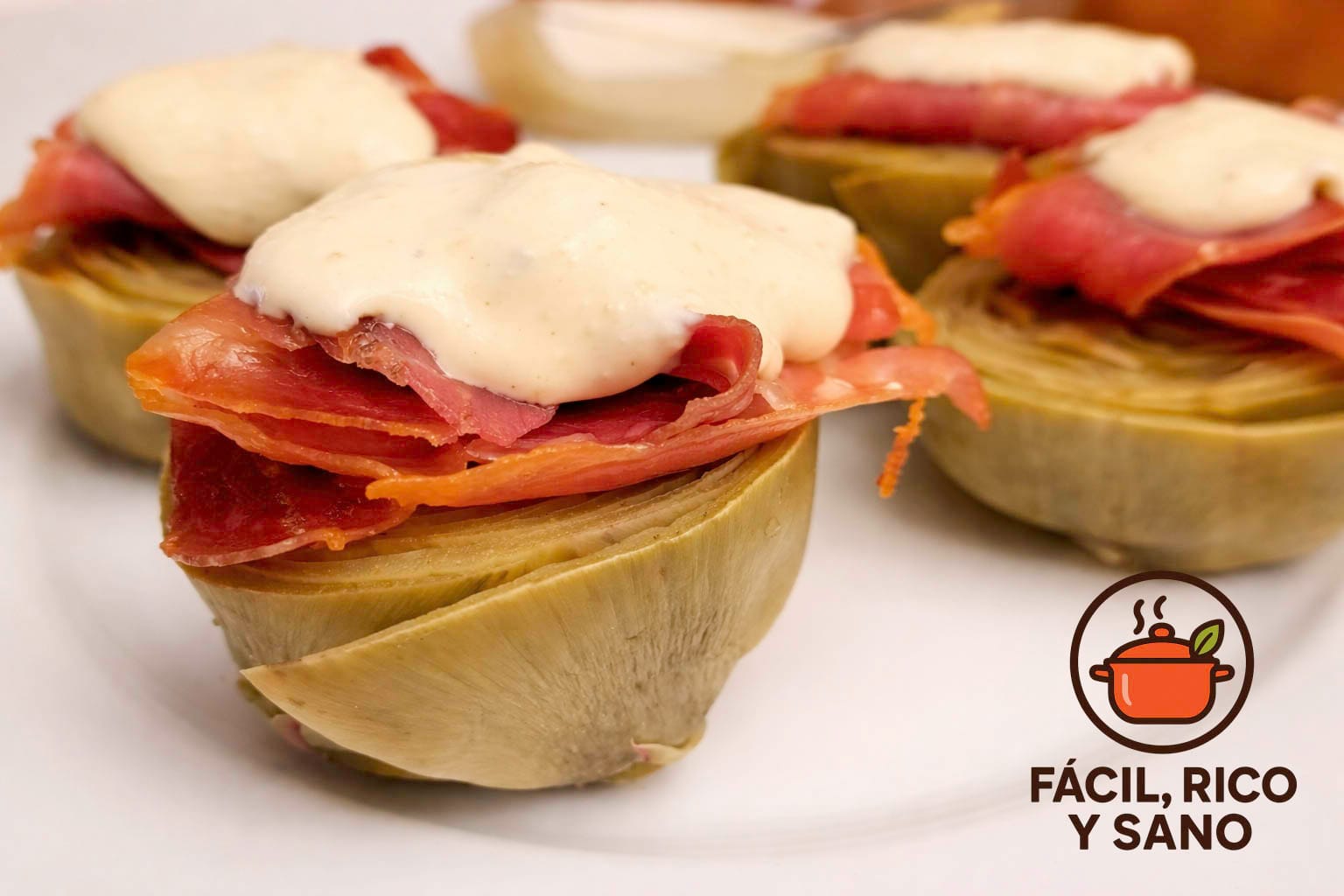 Alcachofas con jamón saludables