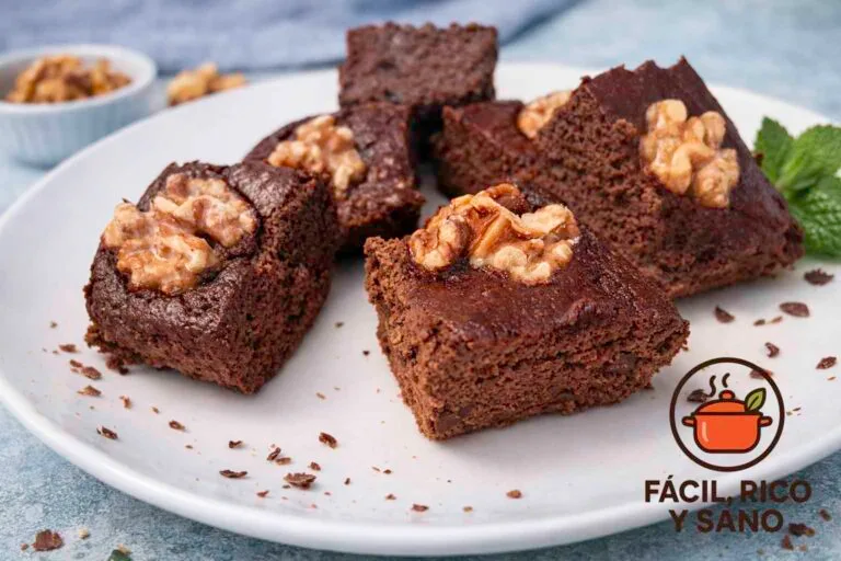 Brownie de manzana y chocolate sin harina ni azúcar