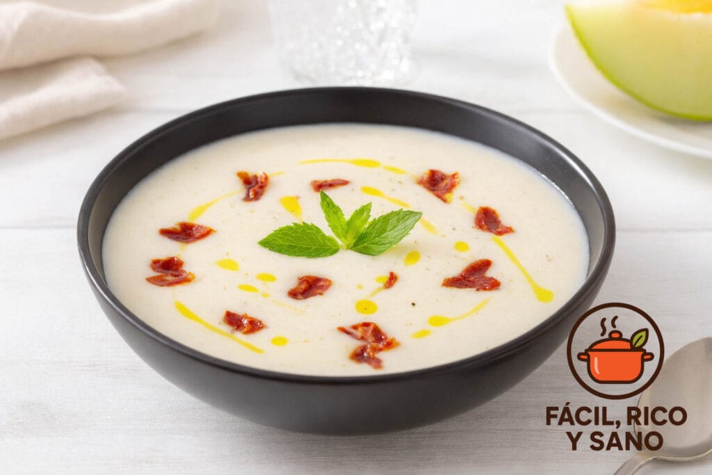 Sopa fría de melón con jamón