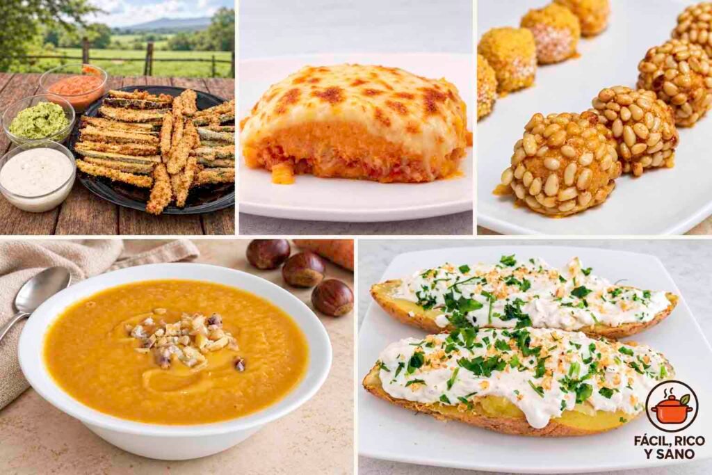 Cinco recetas con boniato: verduras rebozadas con tres salsas, pastel de boniato y atún gratinado, panellets de piñones, crema de boniato y castañas y boniato al horno con mascarpone