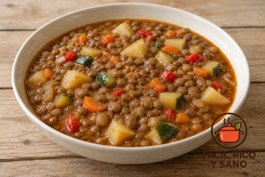 Lentejas estofadas con verduras